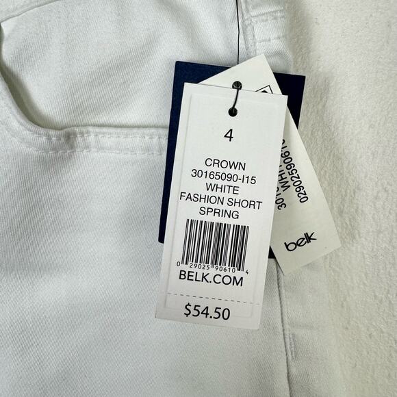 Crown & Ivy NWT White Stretch Denim Mid Rise Summer Shorts - Picture 6 of 7